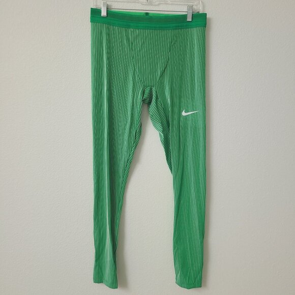 NEW Nike Pro Elite Made In USA Running Tights AO8491-000 Size XL Green - Picture 1 of 5